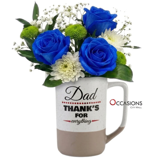 Dad Thanks For Everything Roses Mug - shop this flower arrangement online and get same day delivery anywhere in Amman Jordan