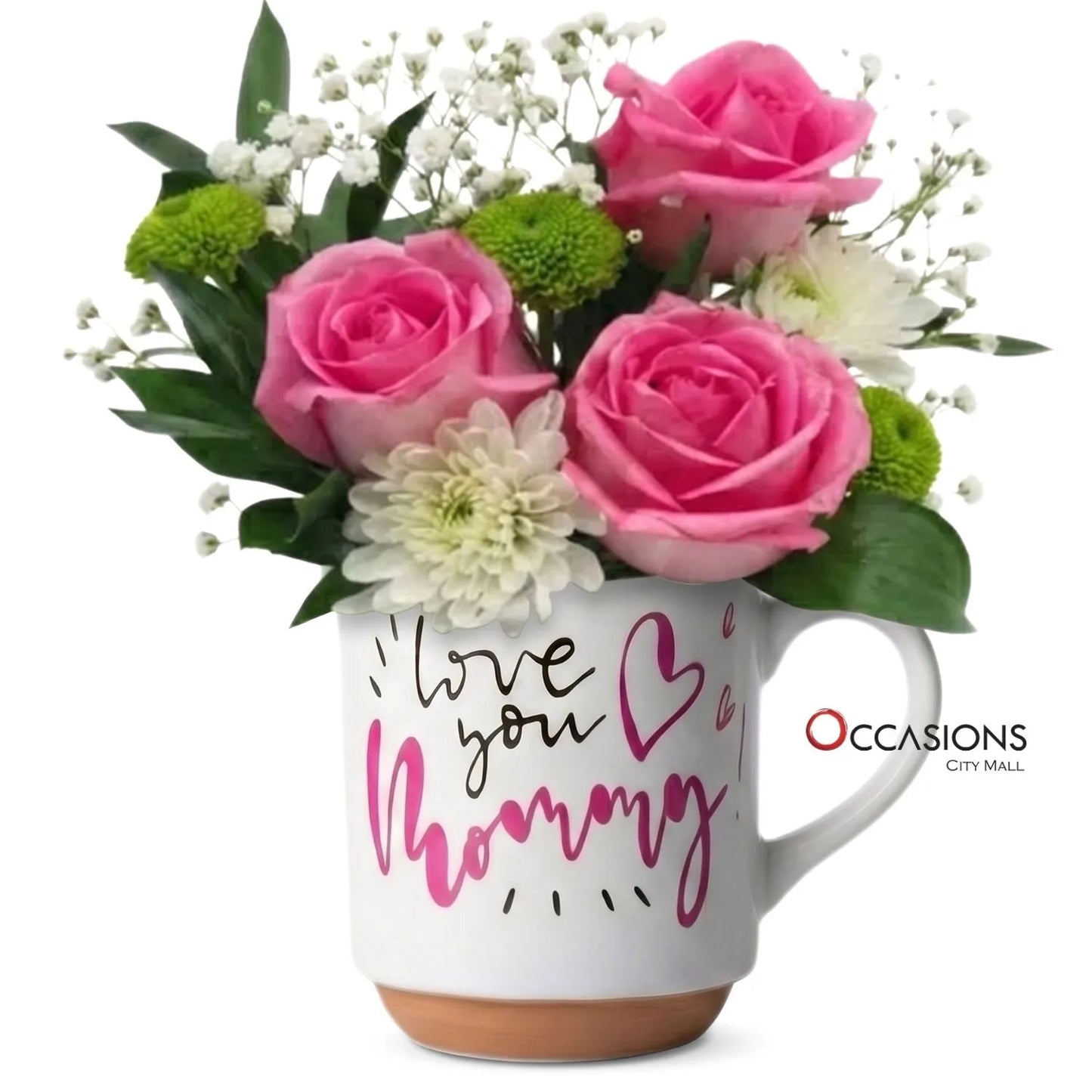 Love You Mommy Script Roses Mug