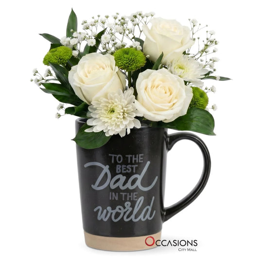 Best Dad World Roses Mug