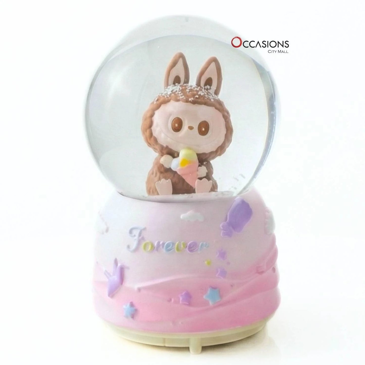 Labubu Snow Globe - Brown (H:13cm) - With Light