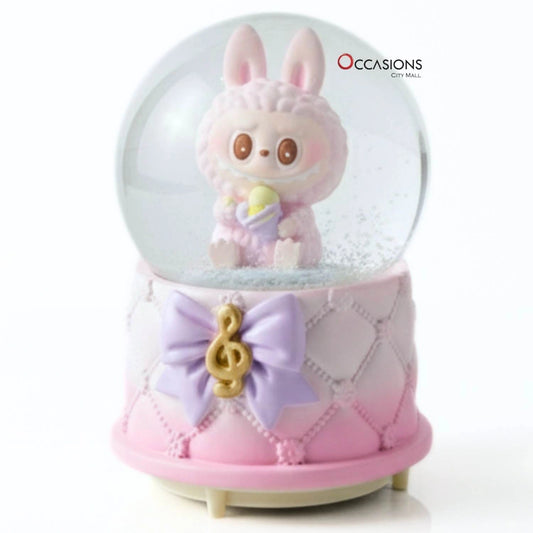 Labubu Snow Globe - Pink (H:9.5cm) - With Light