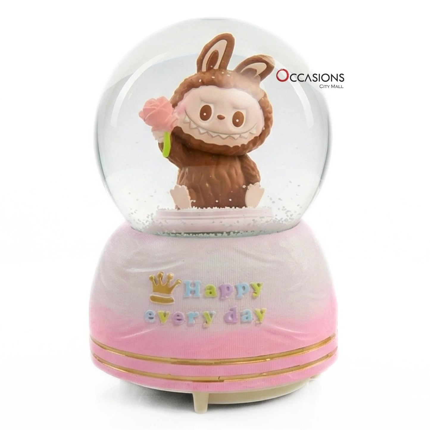 Labubu Snow Globe - Brown (H:16cm) - With Light