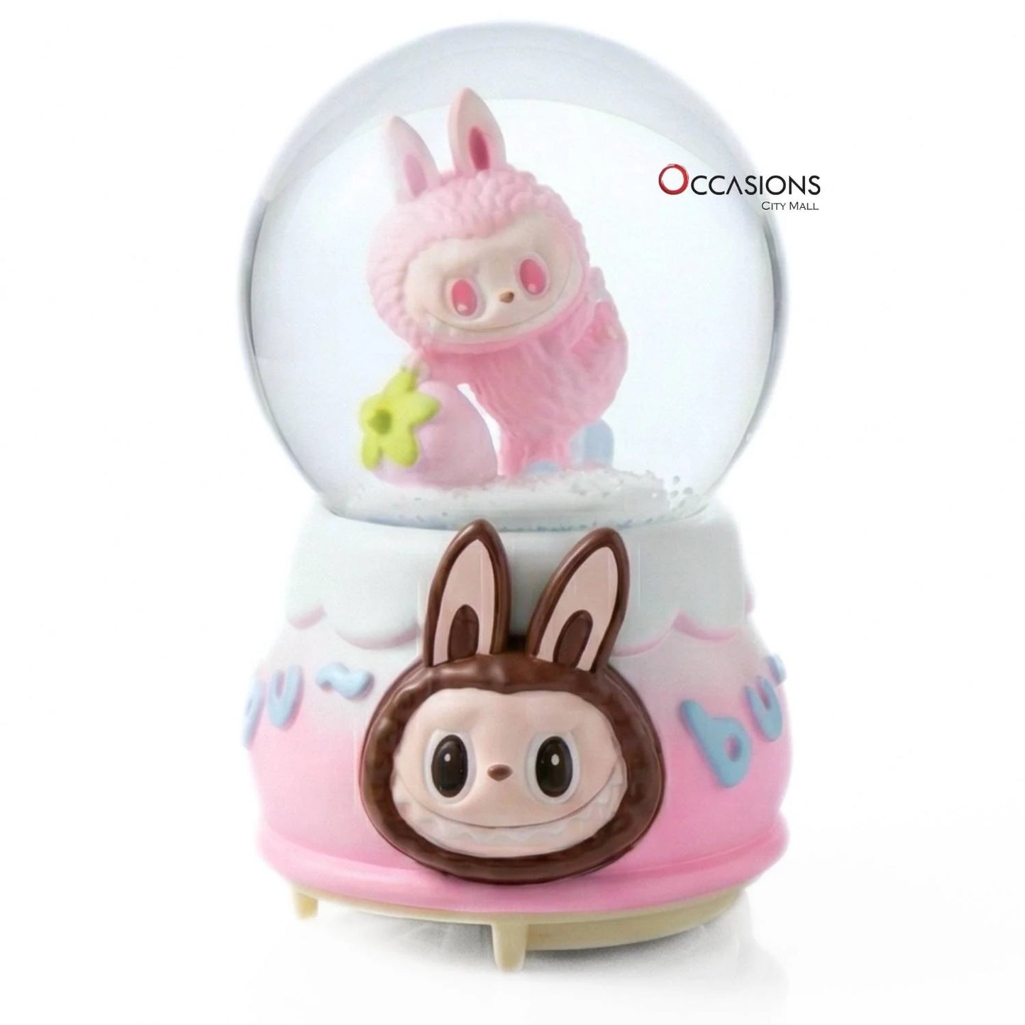 Labubu Snow Globe - Pink (H:16cm) - With Light