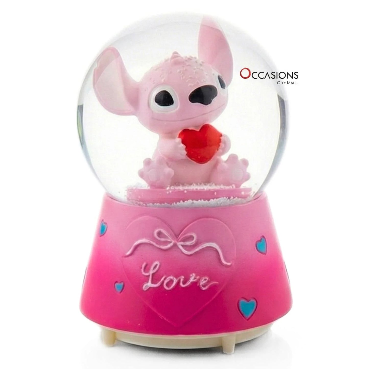Stitch Love Snow Globe - Pink (H:16cm) - With Light