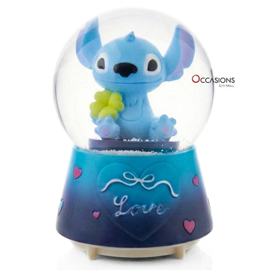 Stitch Love Snow Globe - Blue (H:13cm) - With Light