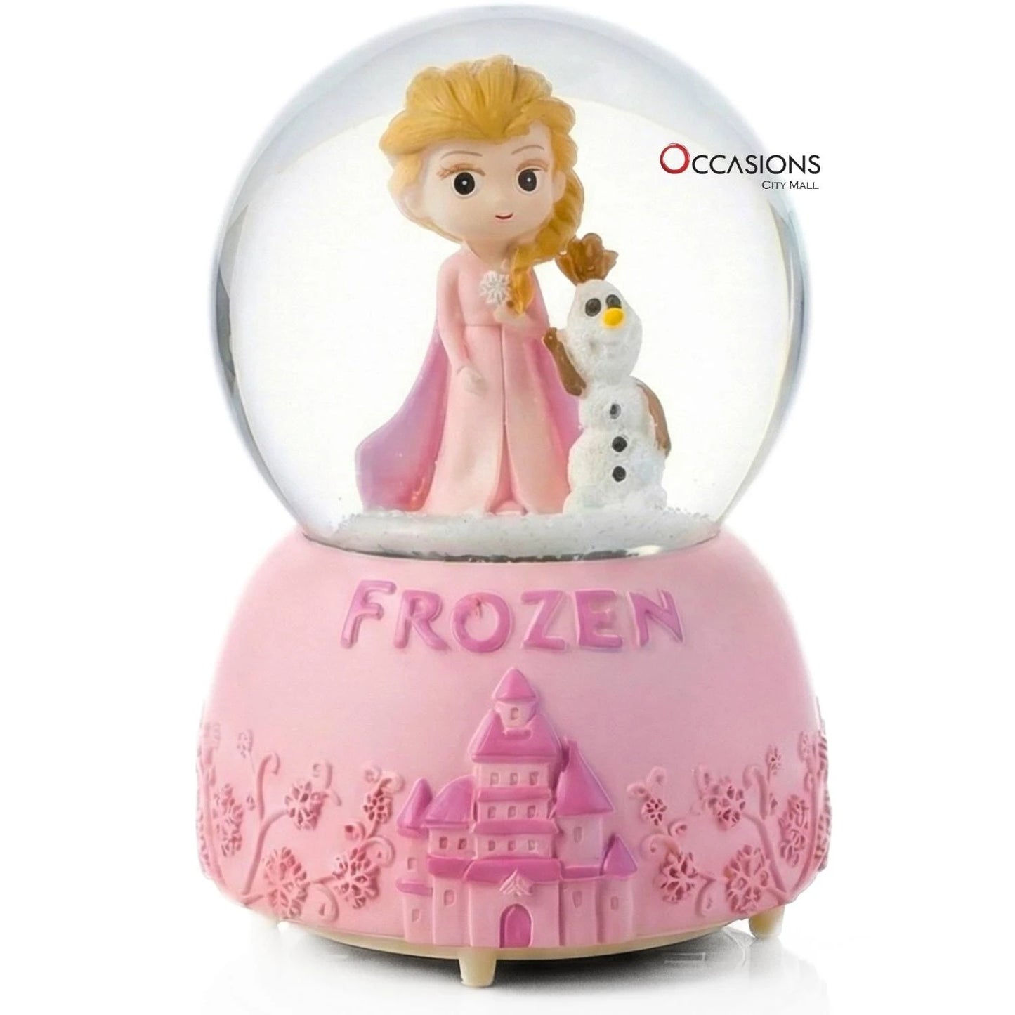 Frozen Snow Globe - Pink (H:16cm) - With Light