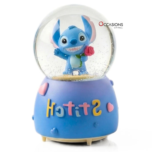Stitch Rose Snow Globe (H:13cm) - With Light
