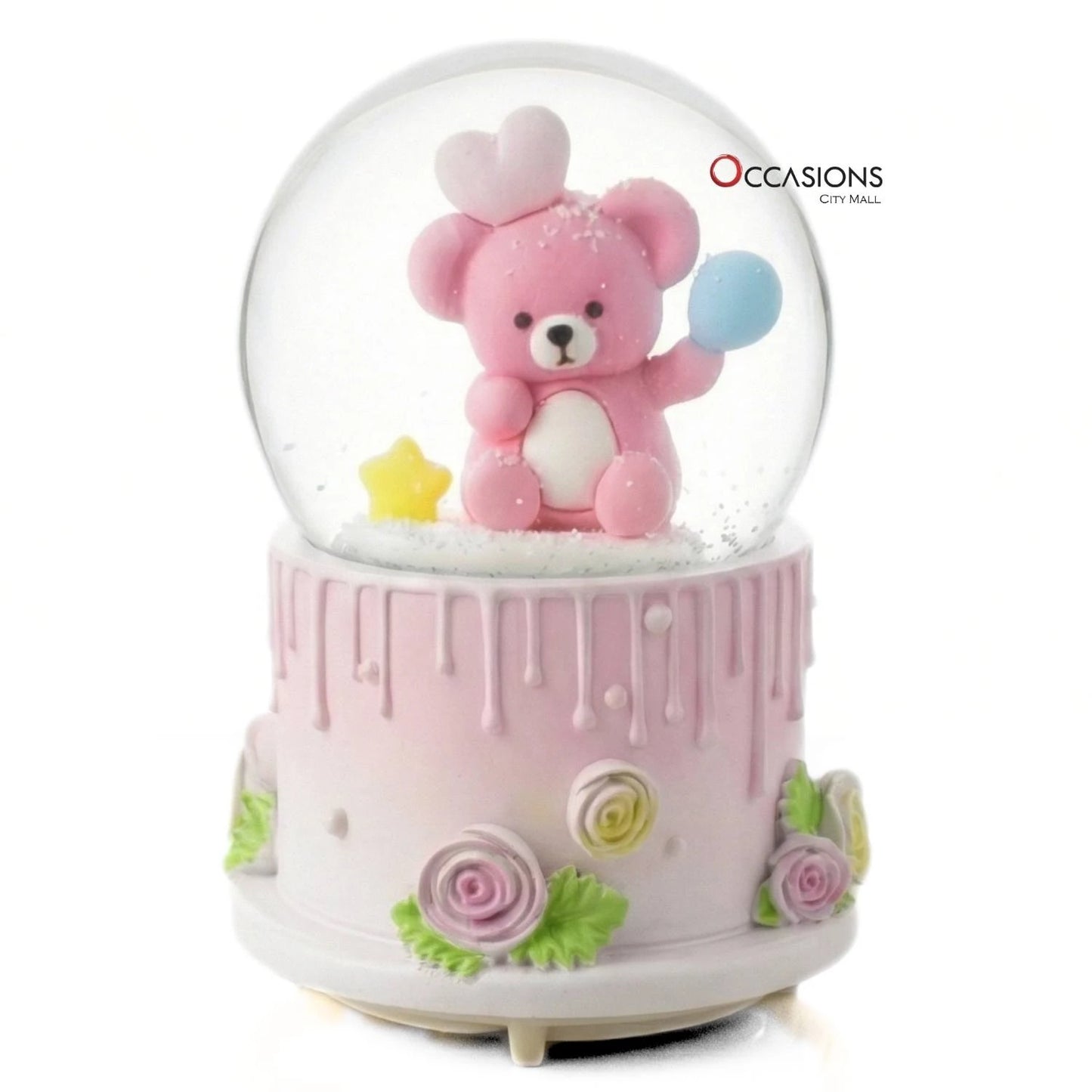 Bear with Balloon Globe (H:16cm) - With Light