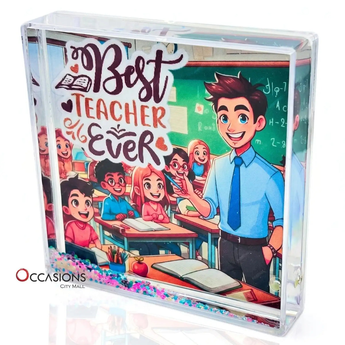 Male Best Teacher Ever Frame (10.5×10.5 cm) - buy this photo frame online and deliver to Amman Jordan, the best online gift shop with same day delivery