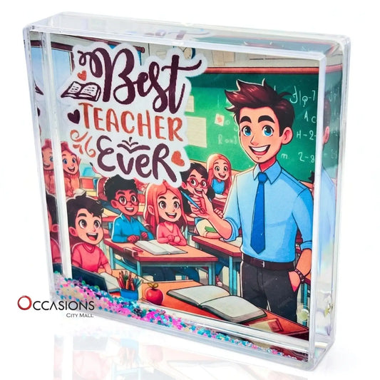Male Best Teacher Ever Frame (10.5×10.5 cm)