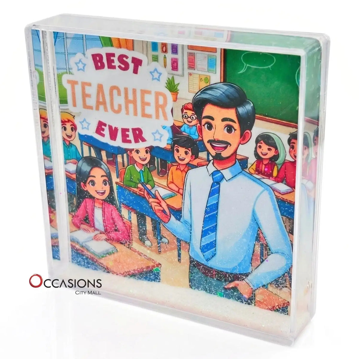 Male Best Teacher Frame (10.5×10.5 cm) - order online and send this photo frame to Amman Jordan from the best gift shop in Jordan with same day delivery