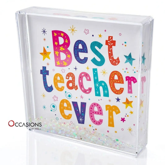 Colorful Best Teacher Ever Frame (10.5×10.5 cm)