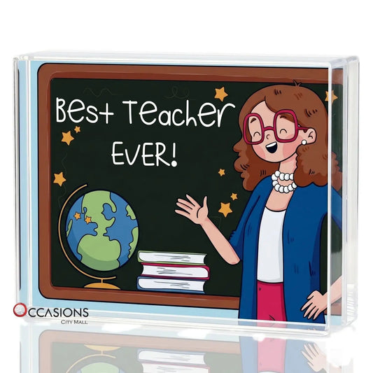 Best Teacher Ever Globe Frame (9.5×6 cm)