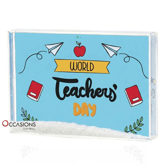 Blue World Teachers Day Frame (9.5×6 cm)