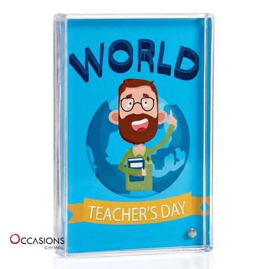 World Teacher Day Male Frame (9.5×6 cm)