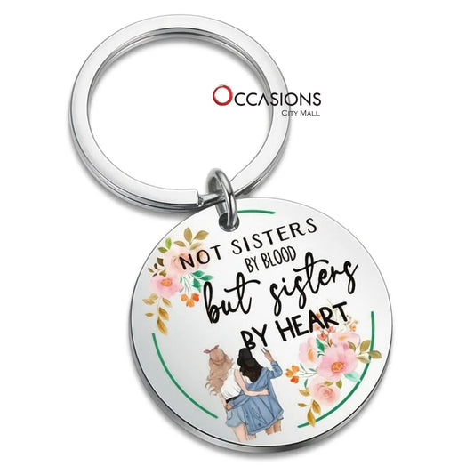 Sisters By Heart Floral Keychain