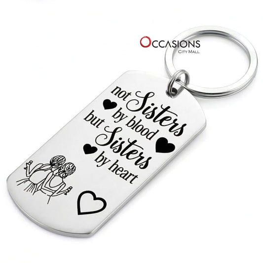 Sisters By Heart Keychain