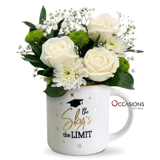 Sky Limit Grad Roses Mug - order online and send flowers to Amman Jordan from the best flower shop in Jordan with same day delivery service