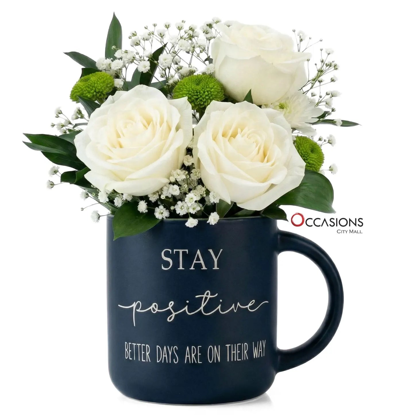 Stay Positive Motivation Roses Mug