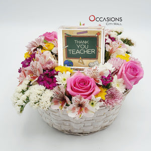 Thank You Teacher Flower Basket