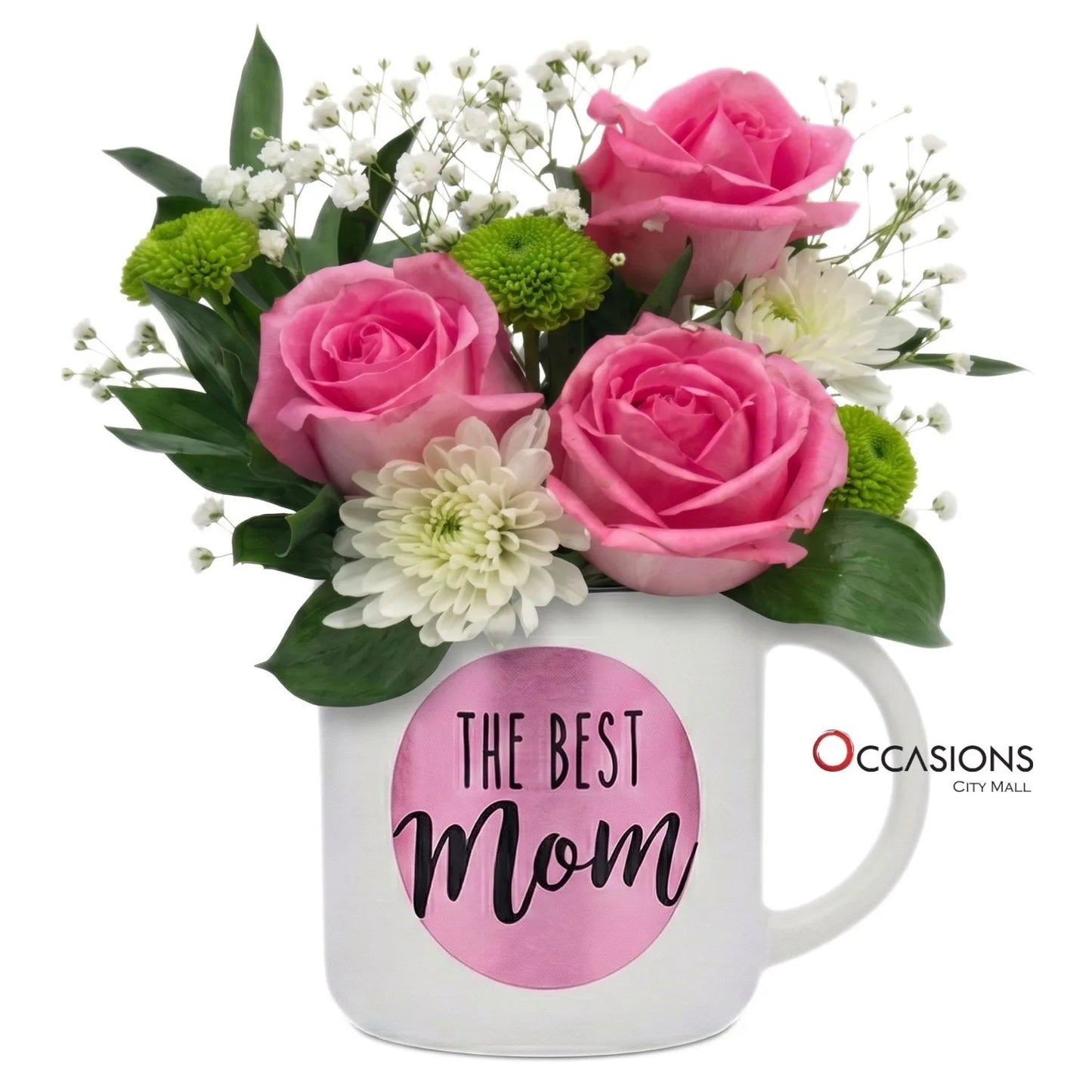 The Best Mom Circle Roses Mug