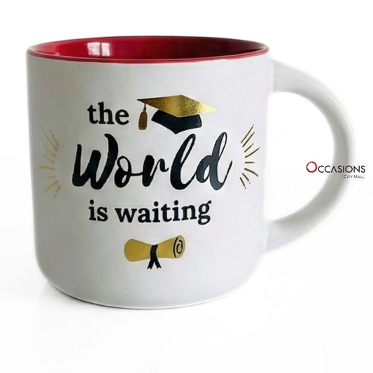 The World is Waiting, Grad Mug - order online and send this mug to Amman Jordan from the best gift shop in Jordan with same day delivery service