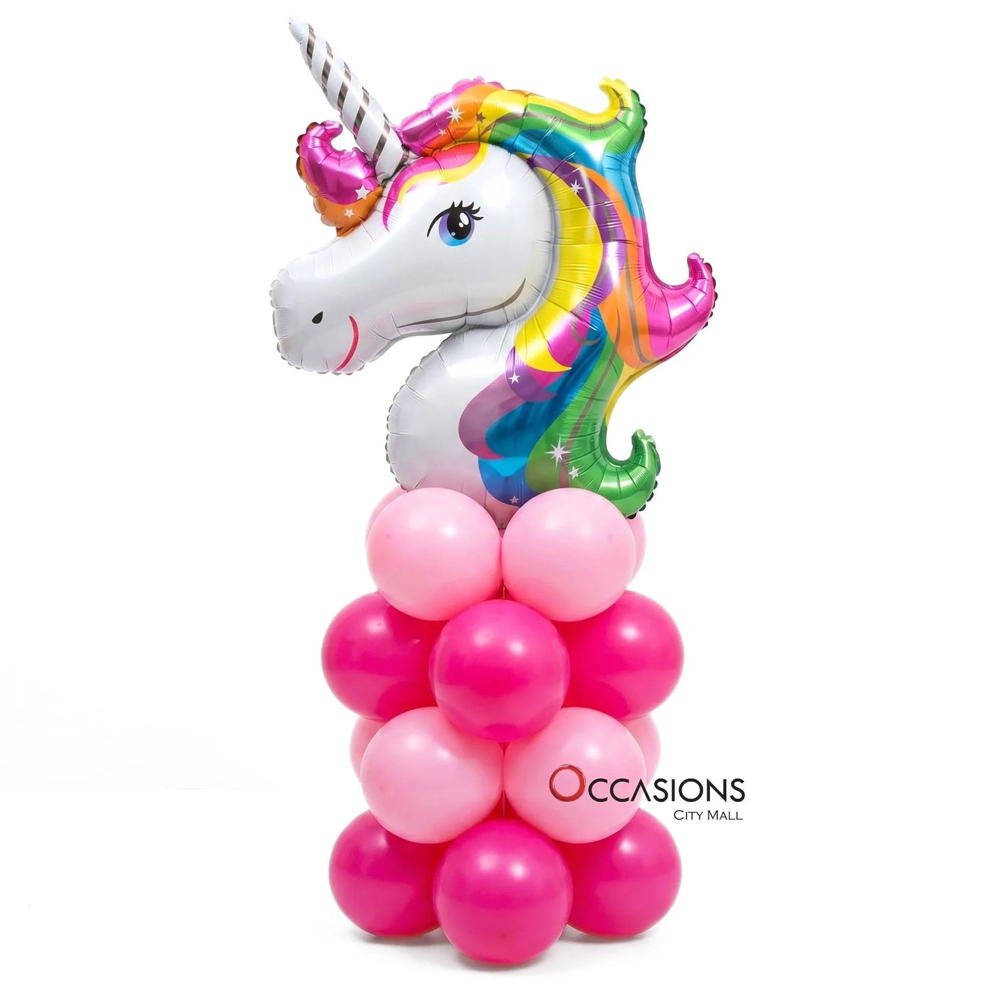 Rainbow Unicorn Standing Balloons Arrangement