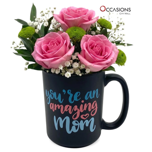 You're an Amazing Mom Black Roses Mug