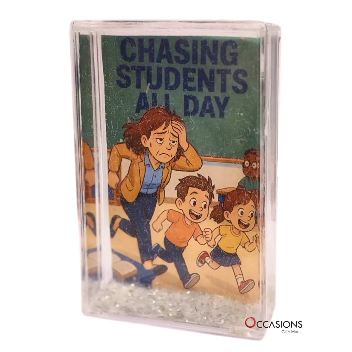 Chasing Students Female Teacher Frame (9.5×6 cm)