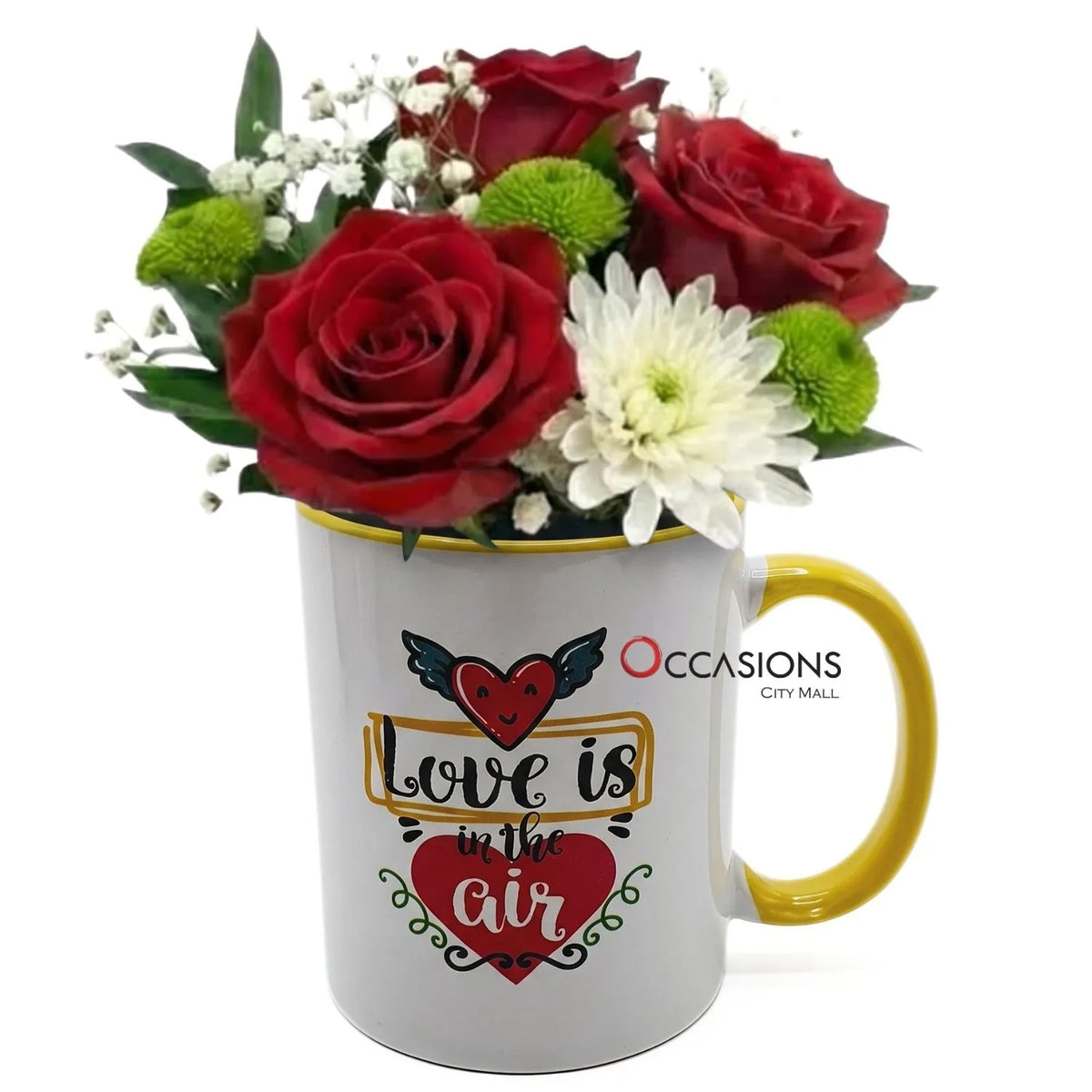 Love Is In The Air Roses Mug - order online and send flowers to Amman Jordan from the best flower shop in Jordan with same day delivery service