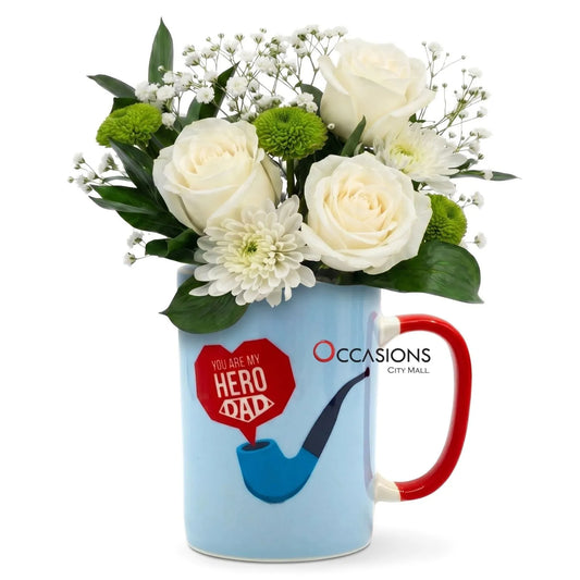 Dad Pipe Roses Mug - order online and send flowers to Amman Jordan from the best flower shop in Jordan with same day delivery service