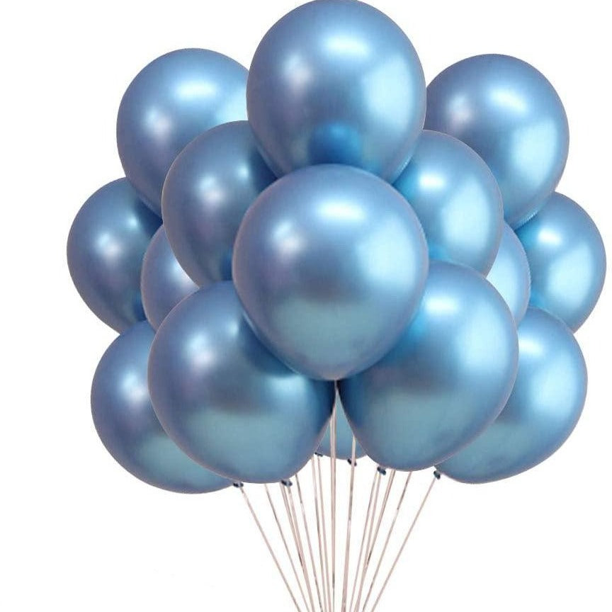 12 Blue Chrome Balloons Balloonssend_delivery_Amman_Jordan