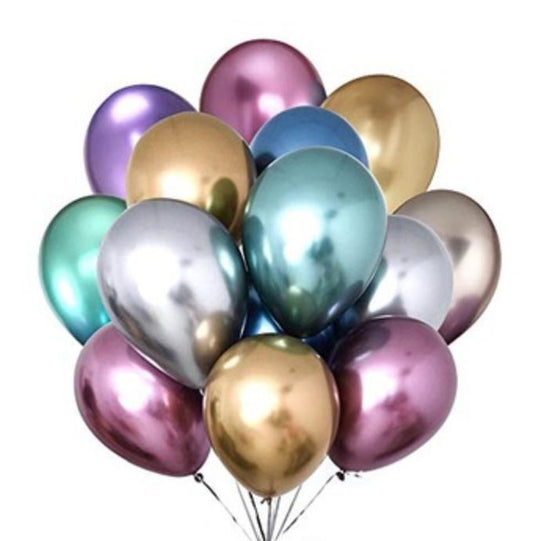 12 Colored Chrome Balloons Balloonssend_delivery_Amman_Jordan
