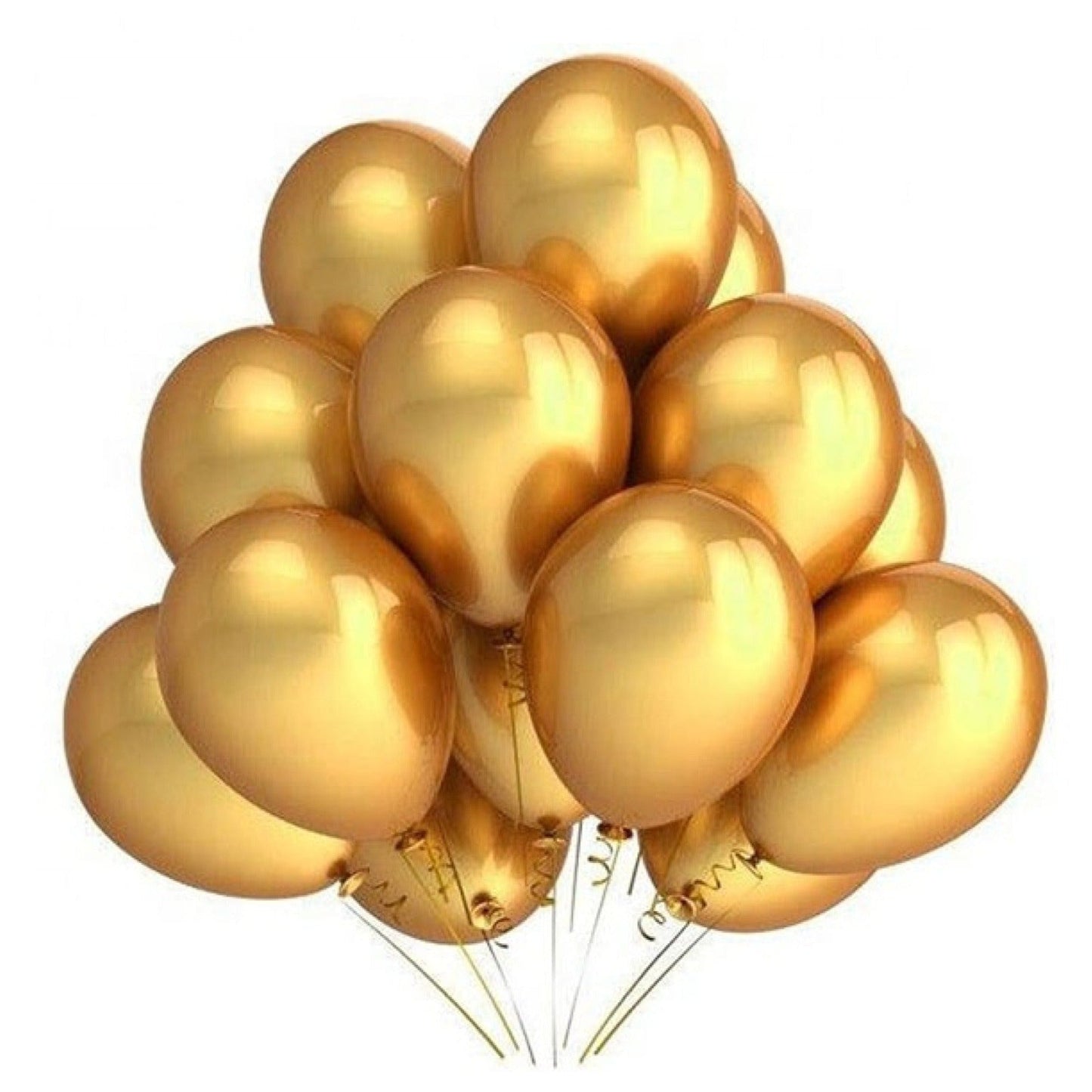12 Gold Chrome Balloons Balloonssend_delivery_Amman_Jordan