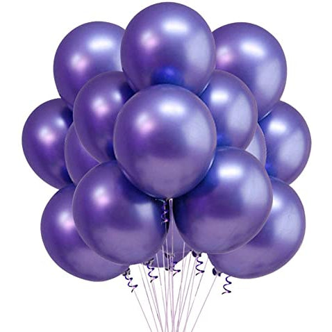 12 Purple Chrome Balloons Balloonssend_delivery_Amman_Jordan