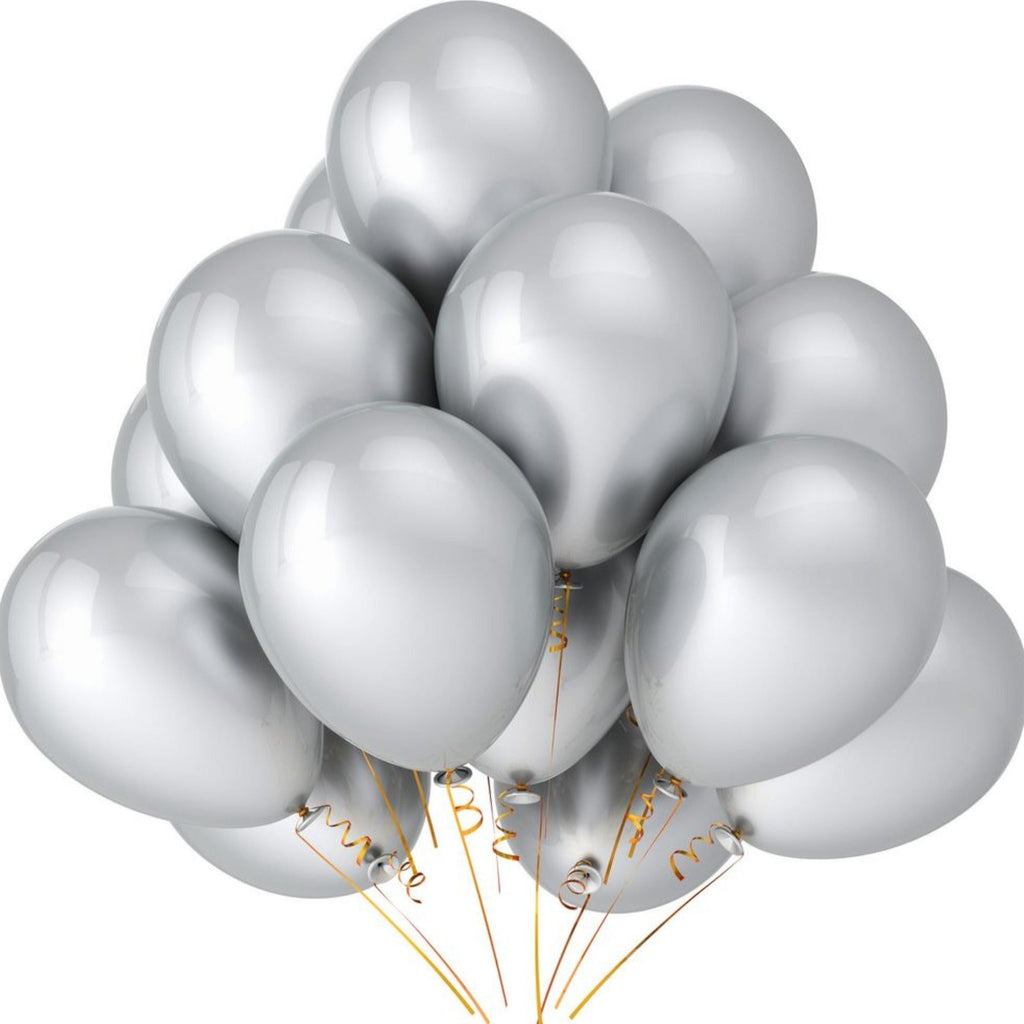 12 Silver Balloons Balloonssend_delivery_Amman_Jordan