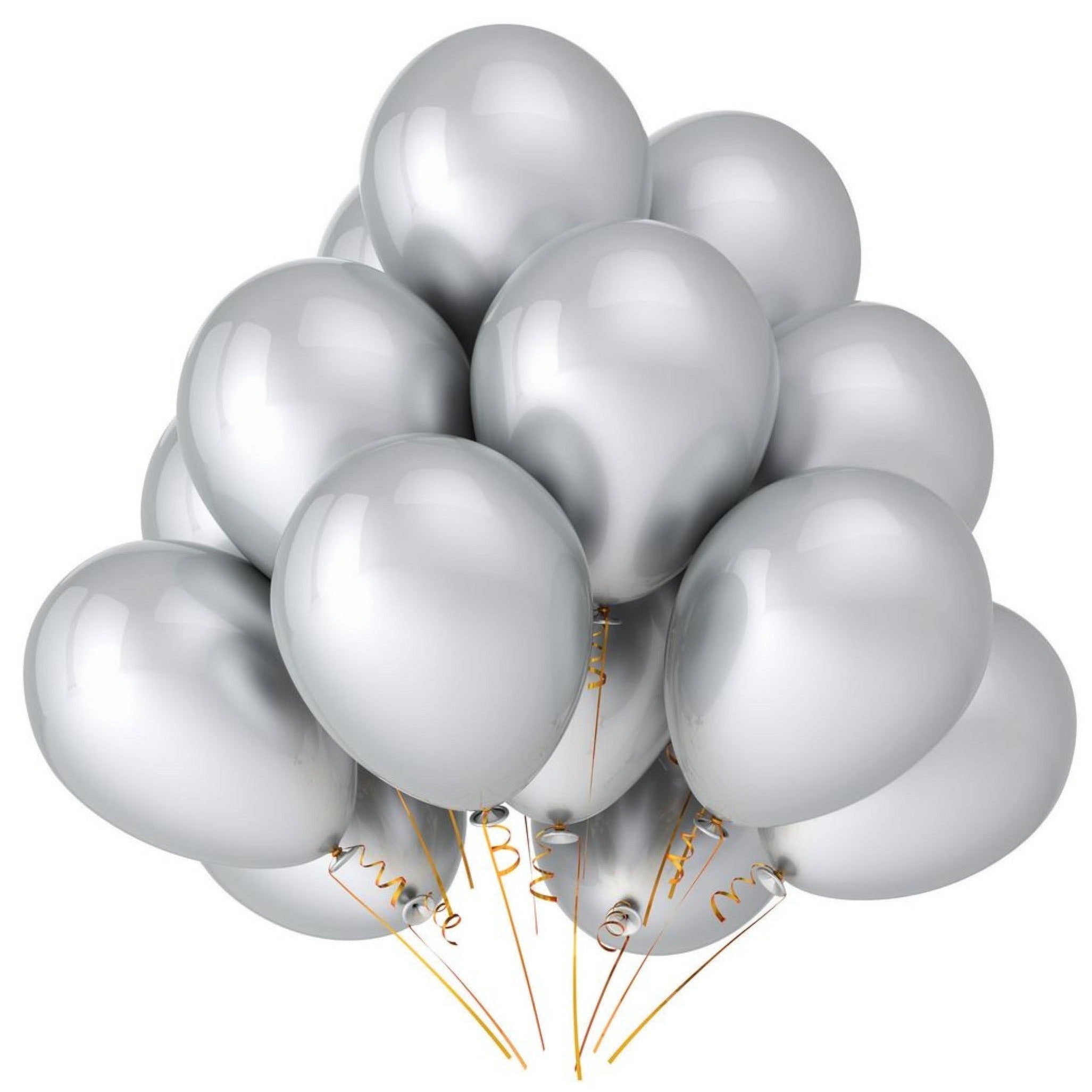 Silver Chrome Balloons- 12