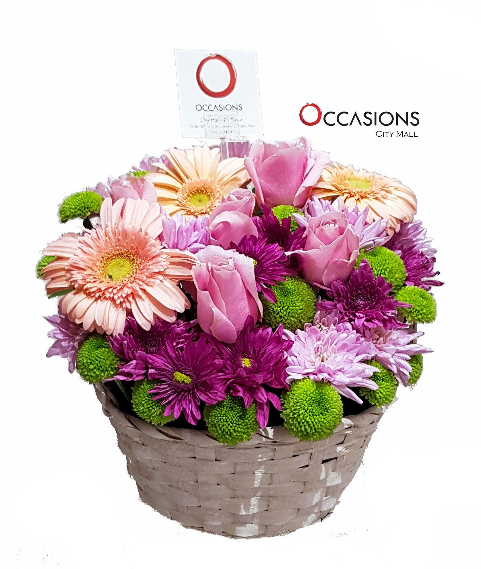 Cute Basket 2 Flowerssend_delivery_Amman_Jordan