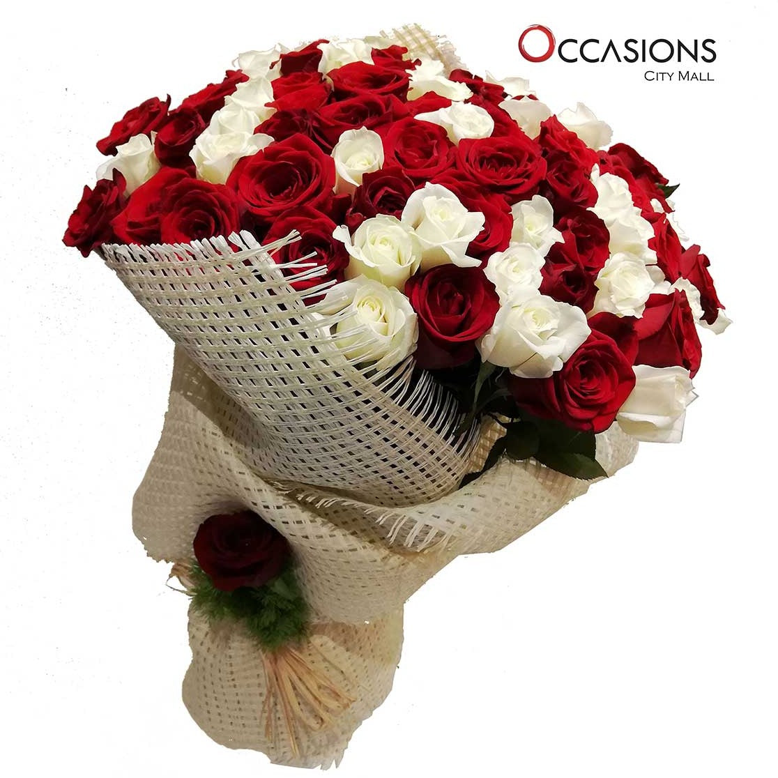 Red & White Roses Mix - 100