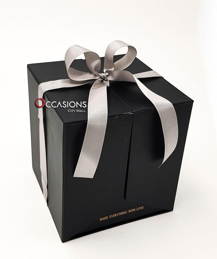 Surprise Roses Box - Black - gift-on-line