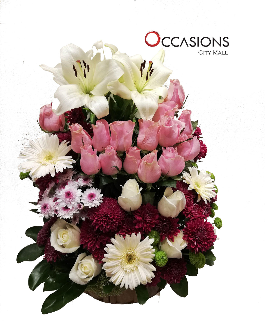 Pink and white flower bouquet Flowerssend_delivery_Amman_Jordan