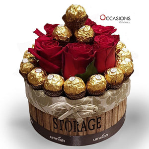 Rounded Roses & Chocolate Romance Flowerssend_delivery_Amman_Jordan