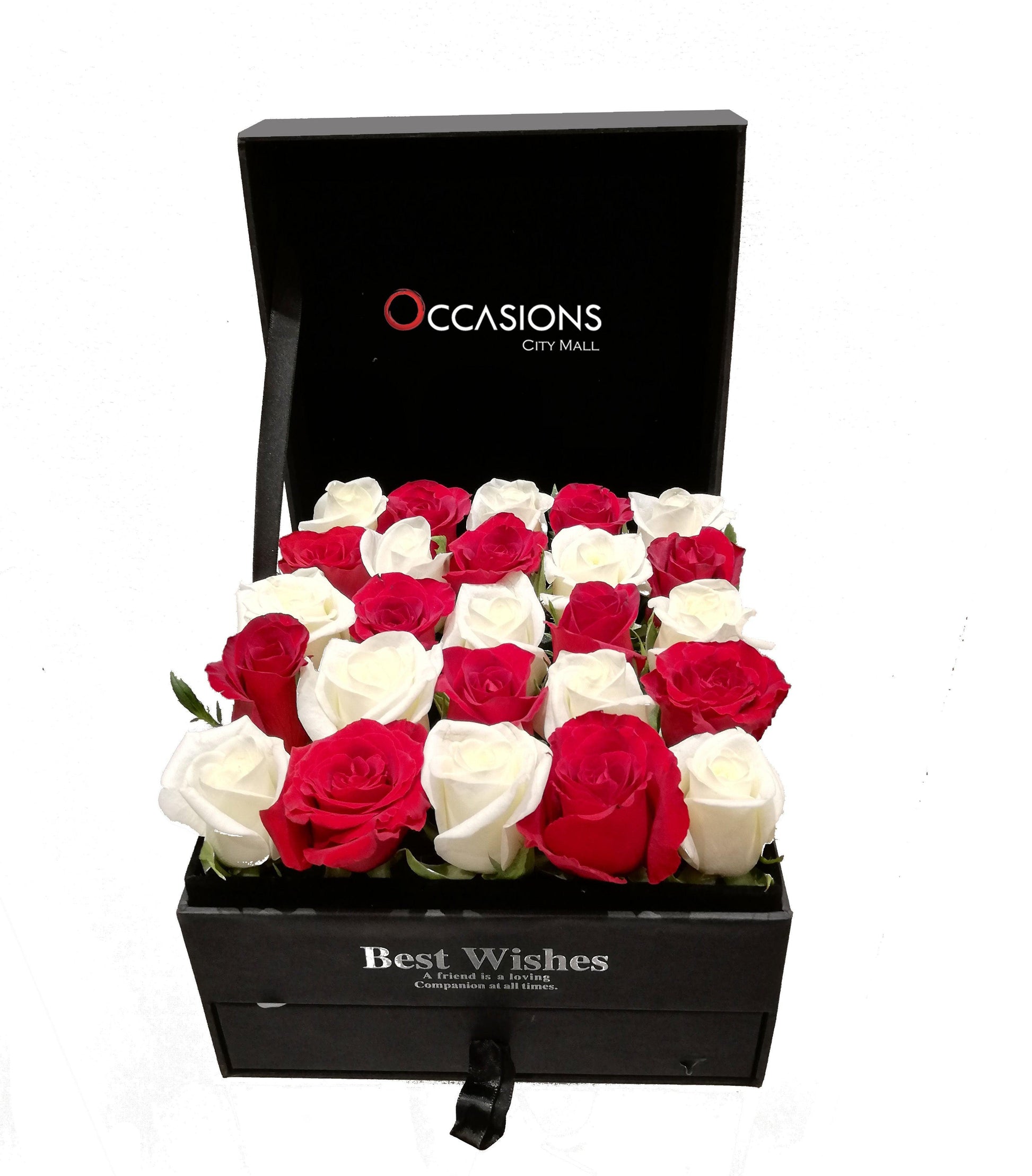Mix Roses with Chocolate Drawer - L Flowerssend_delivery_Amman_Jordan