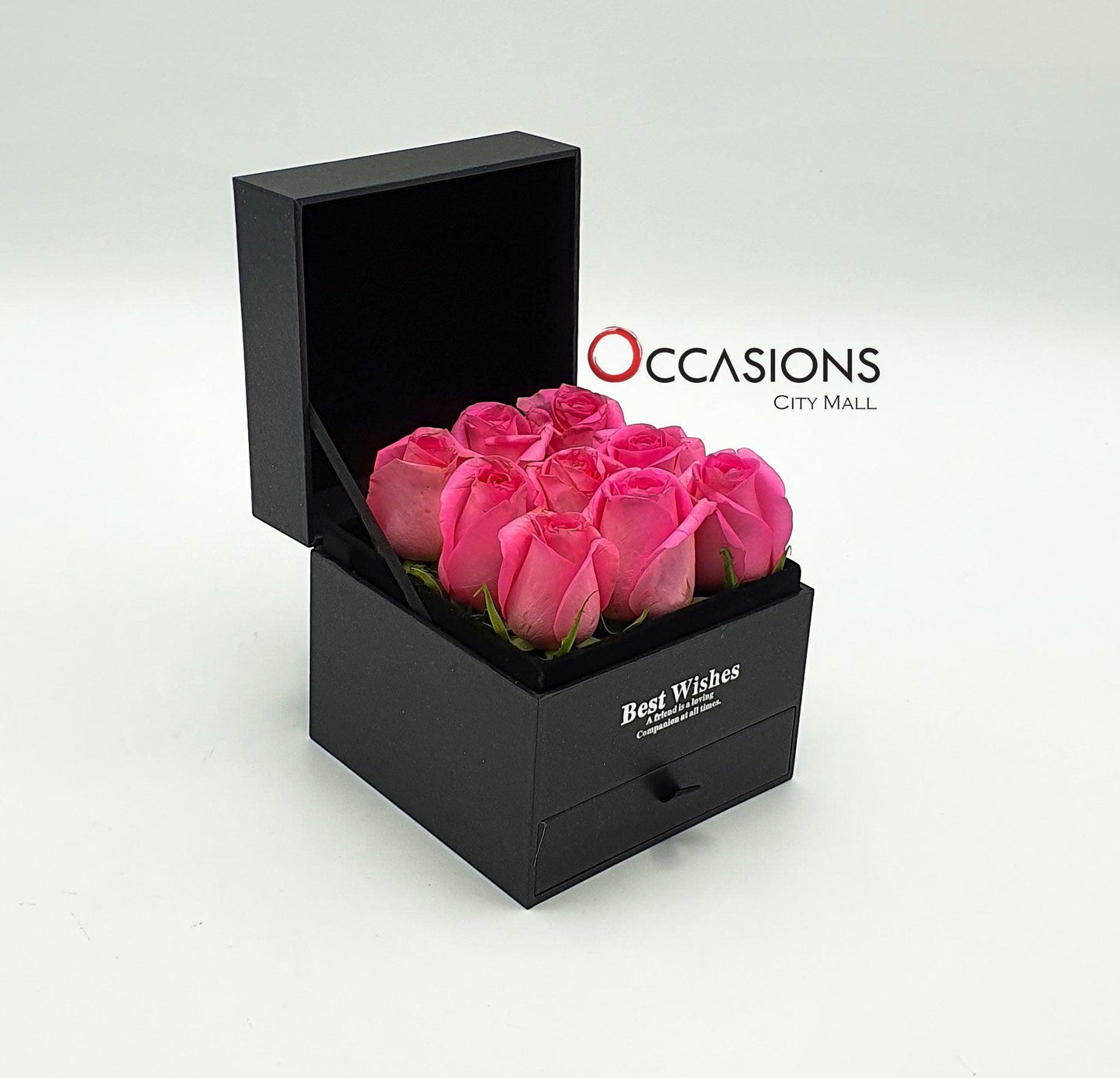 Pink Roses with Chocolate Drawer Flowerssend_delivery_Amman_Jordan