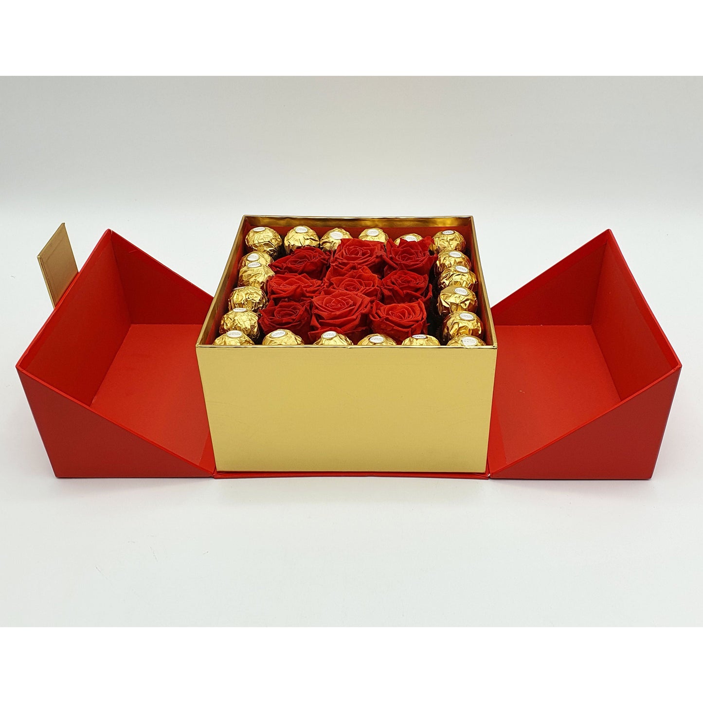 With Love Arrangement - Red Roses and Ferrero -4