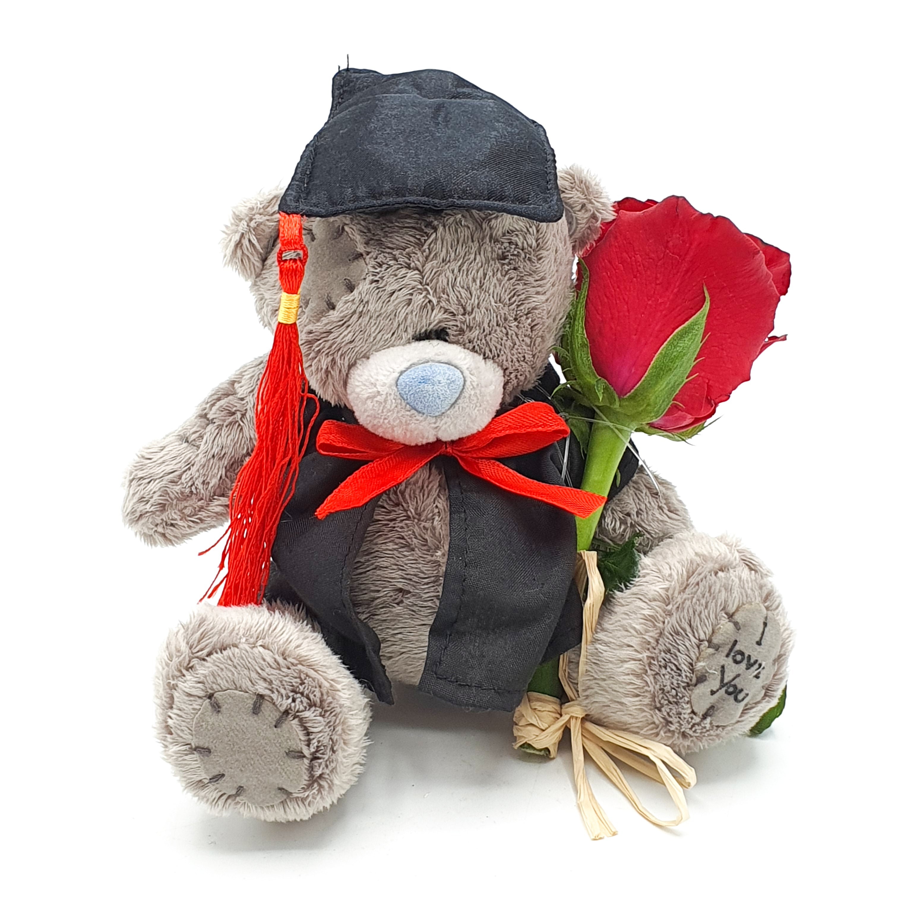 Graduation Teddy & Roses - 13 cm
