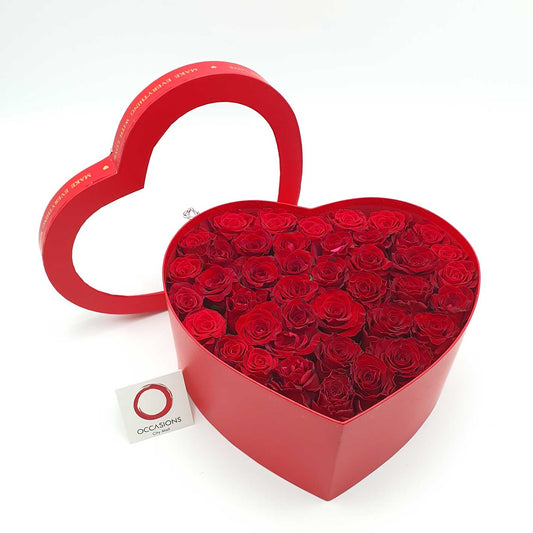 Red Heart Roses Box - L