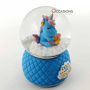 Unicorn Dream Snow Globe (with light) -Blue