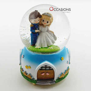 Bride & Groom Snow Globe (with Light)
