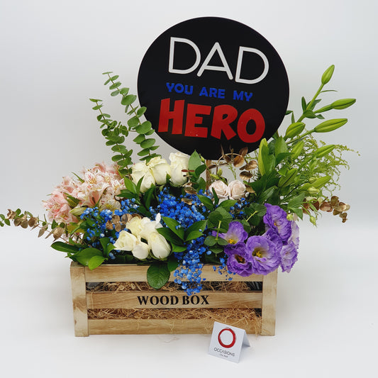 Dad my Hero Flower Arrangement with Frame